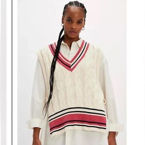 Free People Coastal Prep Poncho Vest NWT O/S